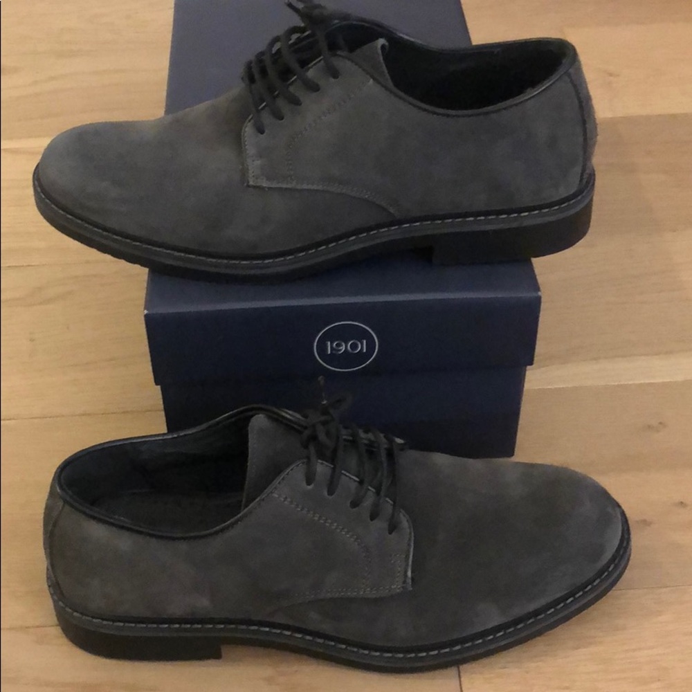 Men’s 1901 Renton Oxford Shoes Suede Grey Size 9